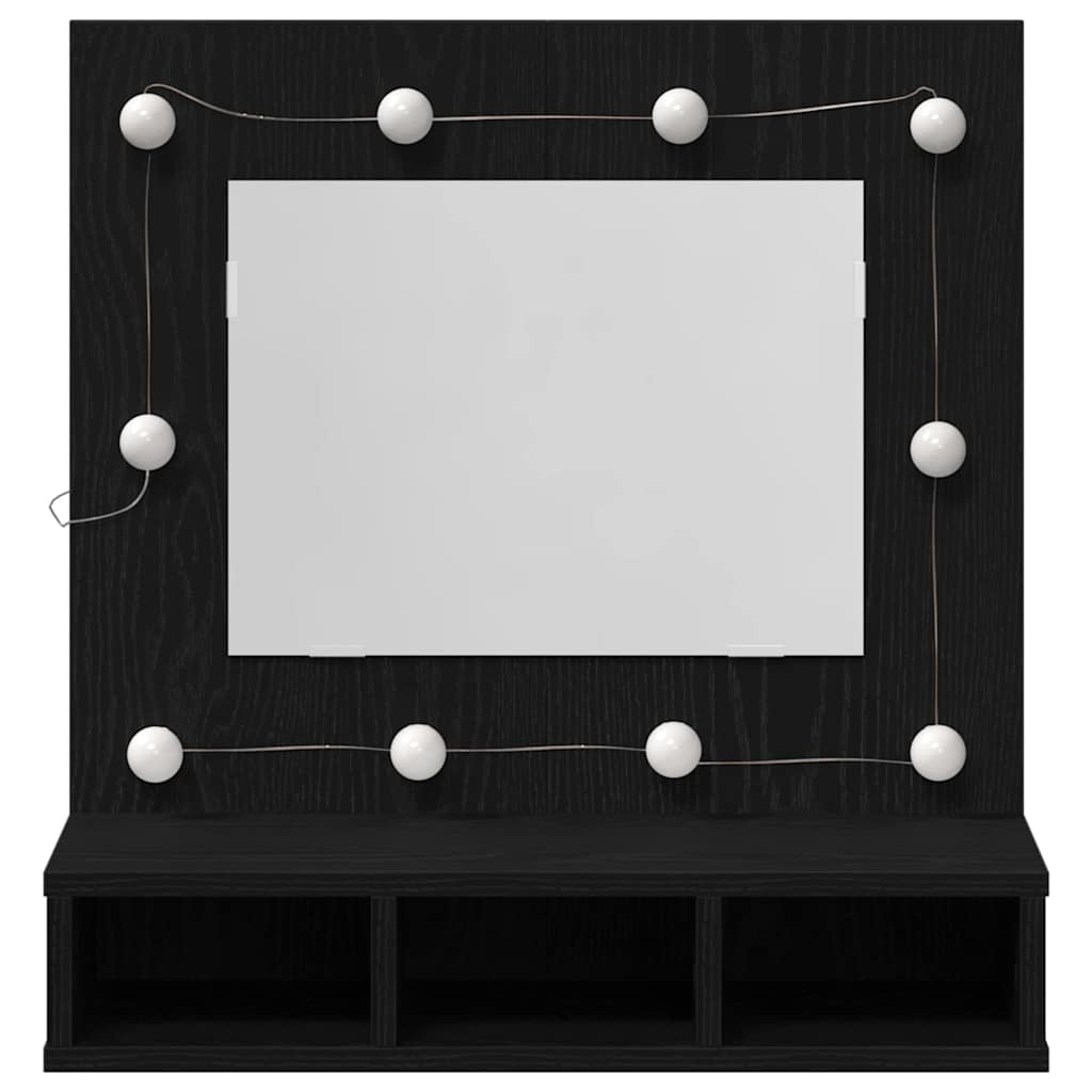 Mirror Cabinet Black Oak 60 x 31.5 x 62 cm Engineered Wood
