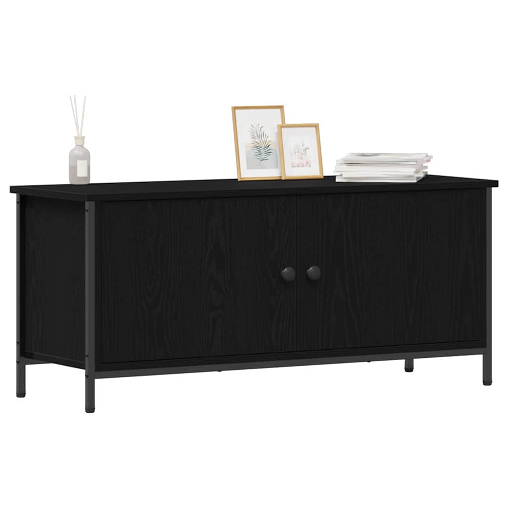 TV Cabinet Black Oak 100 x 35 x 45 cm Engineered Wood