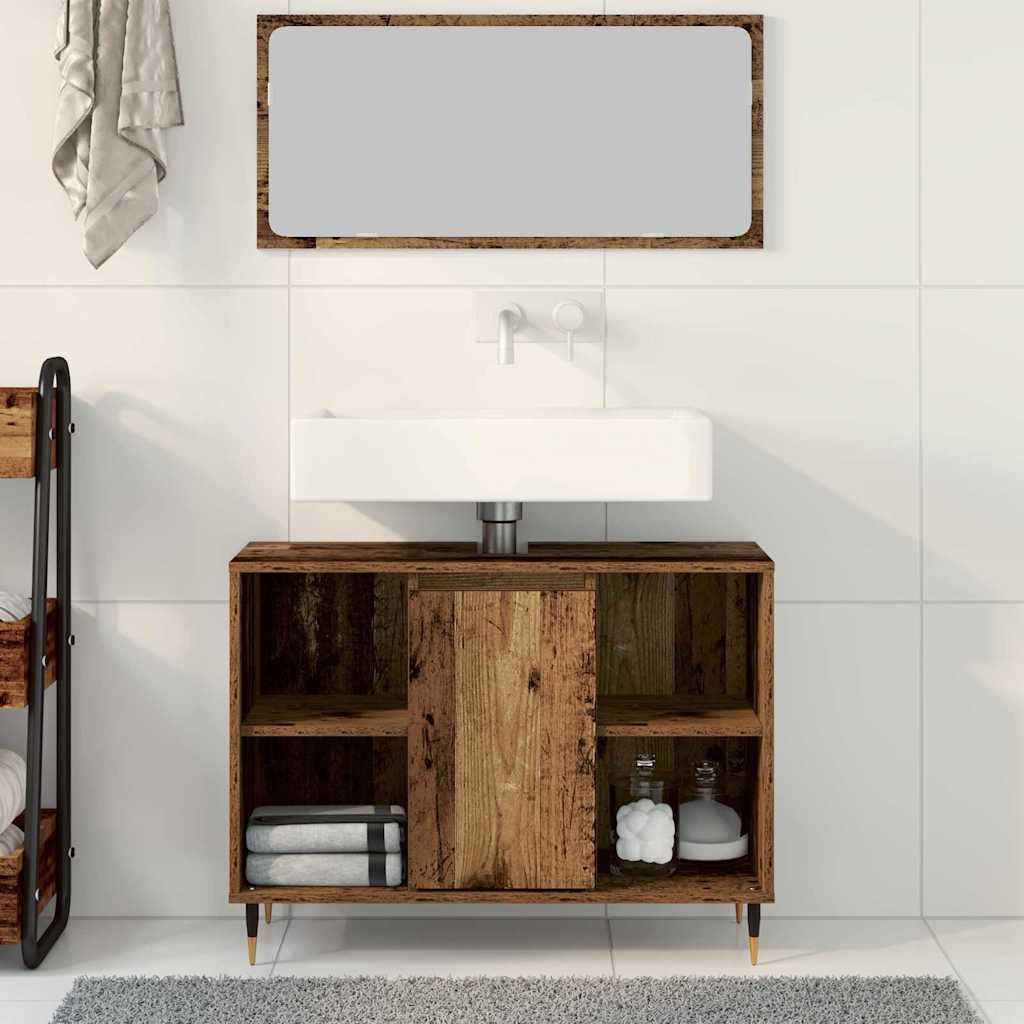 Bathroom Cabinet Old Wood 80 x 33 x 60 cm Engineered Wood