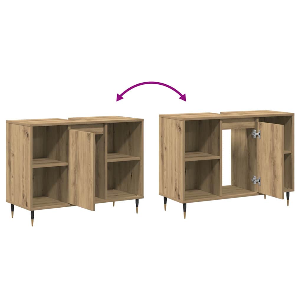 Bathroom Cabinet Artisan Oak 80 x 33 x 60 cm Engineered Wood