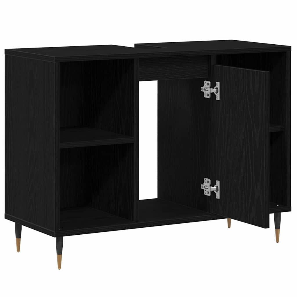 Bathroom Cabinet Black 80 x 33 x 60 cm Engineered Wood