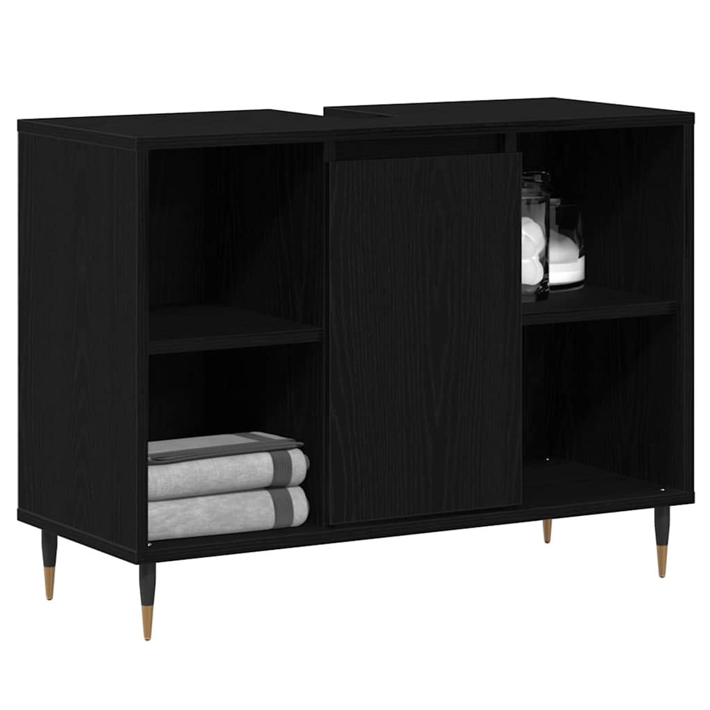 Bathroom Cabinet Black 80 x 33 x 60 cm Engineered Wood