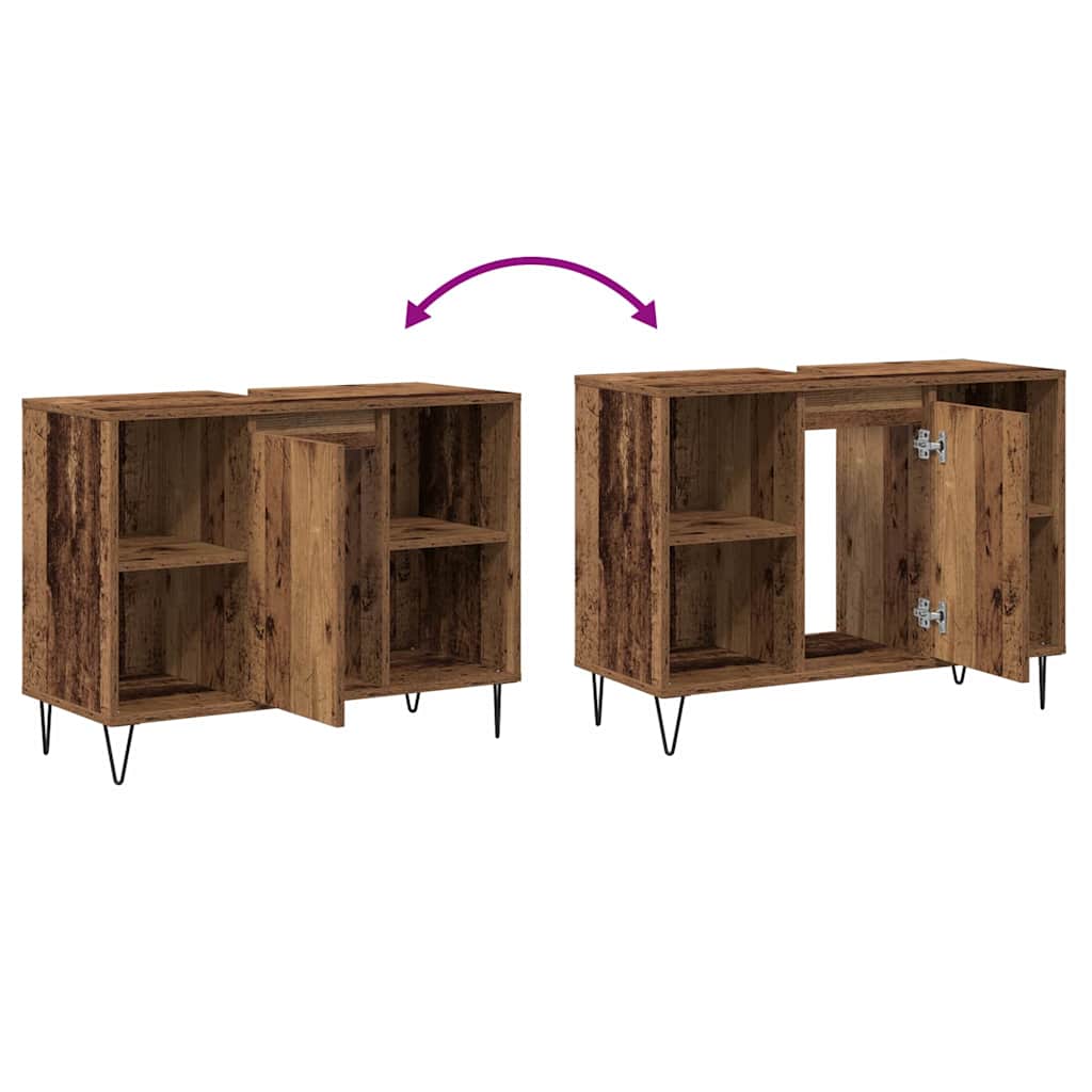 Bathroom Cabinet Old Wood 80 x 33 x 60 cm Engineered Wood
