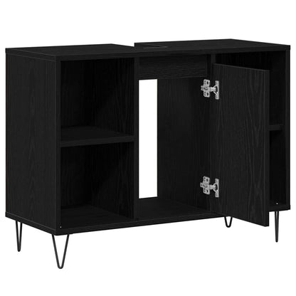 Bathroom Cabinet Black 80 x 33 x 60 cm Engineered Wood
