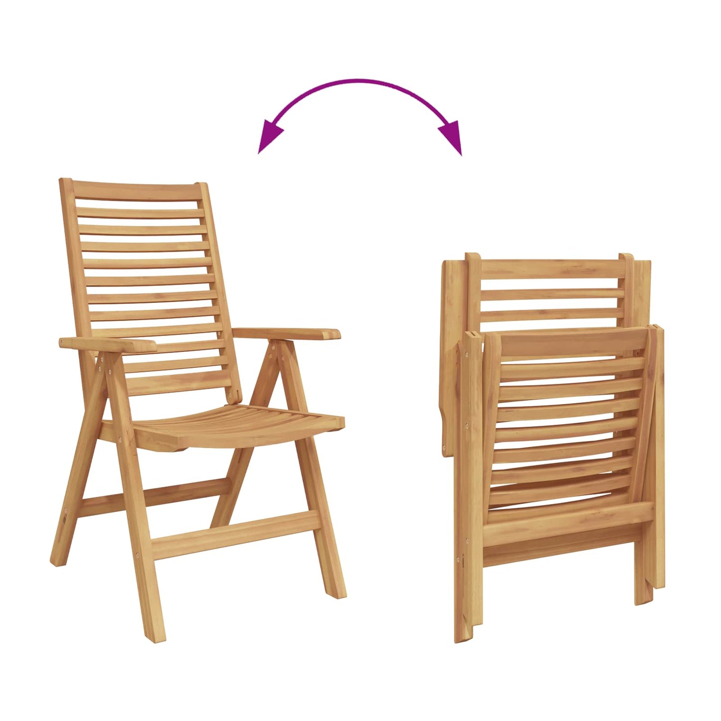Chair 6 pcs Brown Solid Teak Wood Convertible