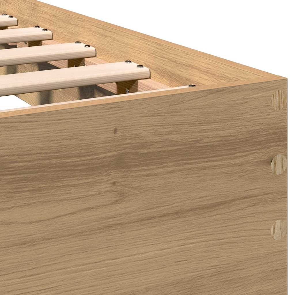 Bed Frame Artisan Oak 203 x 104 x 70 cm Engineered Wood