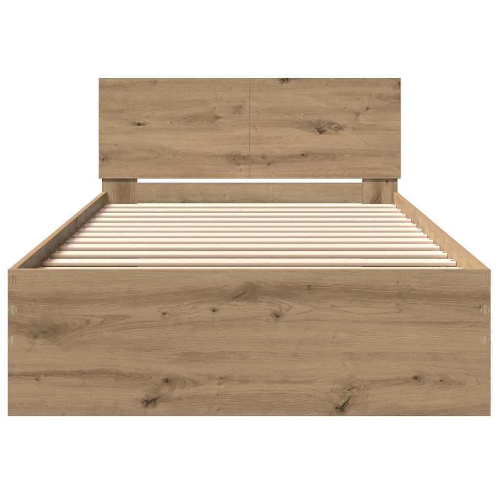 Bed Frame Artisan Oak 203 x 104 x 70 cm Engineered Wood