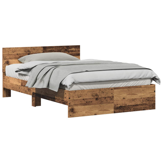 Bed Frame with Headboard Old Wood 193 x 125 x 70 cm