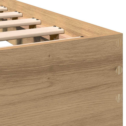 Bed Frame Artisan Oak 193 x 125 x 70 cm Engineered Wood