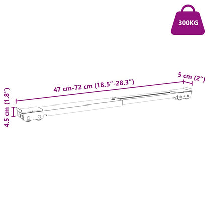 Washing Machine Base Manual 2 pcs Silver 72 x 5 x 4.5 cm