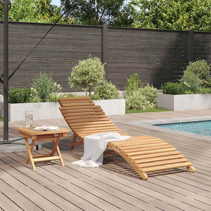 Sun Lounger 2 pcs Brown 198 x 55 x 58.5 cm Solid Teak Wood