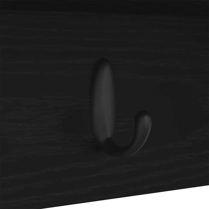 Wall-Mounted Coat Rack with Shelf Black Oak 50 x 16 x 26 cm