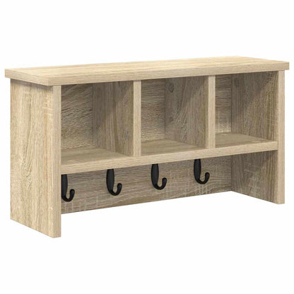 Wall-Mounted Coat Rack with Shelf Sonoma Oak 50 x 16 x 26 cm
