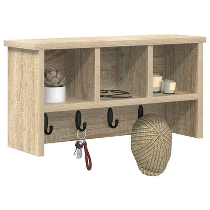 Wall-Mounted Coat Rack with Shelf Sonoma Oak 50 x 16 x 26 cm