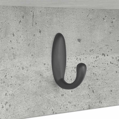 Wall-Mounted Coat Rack with Shelf Concrete Grey 50 x 16 x 26 cm