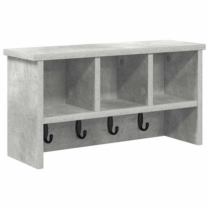 Wall-Mounted Coat Rack with Shelf Concrete Grey 50 x 16 x 26 cm
