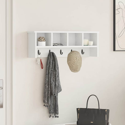 Wall-Mounted Coat Rack Wall-Mounted White 75 x 16 x 26 cm