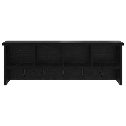 Wall-Mounted Coat Rack with Shelf Black Oak 75 x 16 x 26 cm