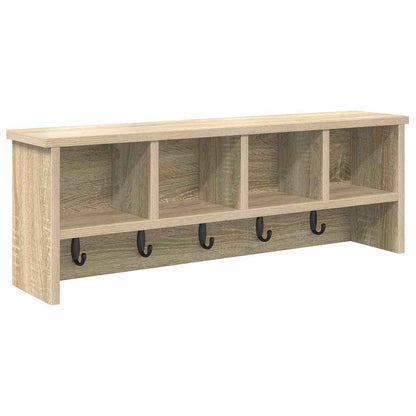 Wall-Mounted Coat Rack with Shelf Sonoma Oak 75 x 16 x 26 cm