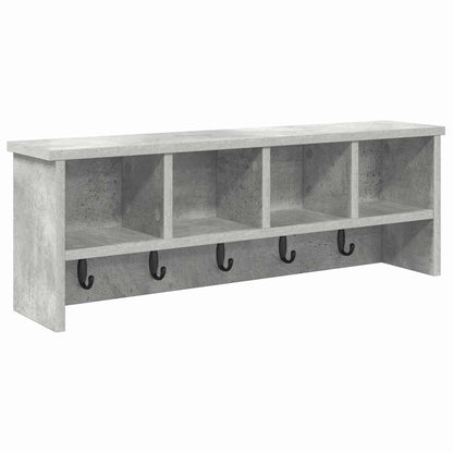 Wall-Mounted Coat Rack with Shelf Concrete Grey 75 x 16 x 26 cm