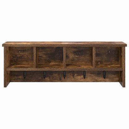 Wall-Mounted Coat Rack with Shelf Smoked Oak 75 x 16 x 26 cm