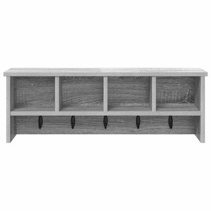 Wall-Mounted Coat Rack with Shelf Grey Sonoma 75 x 16 x 26 cm