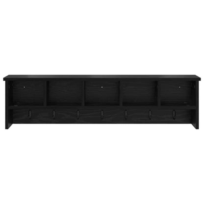 Wall-Mounted Coat Rack with Shelf Black Oak 100 x 16 x 26 cm