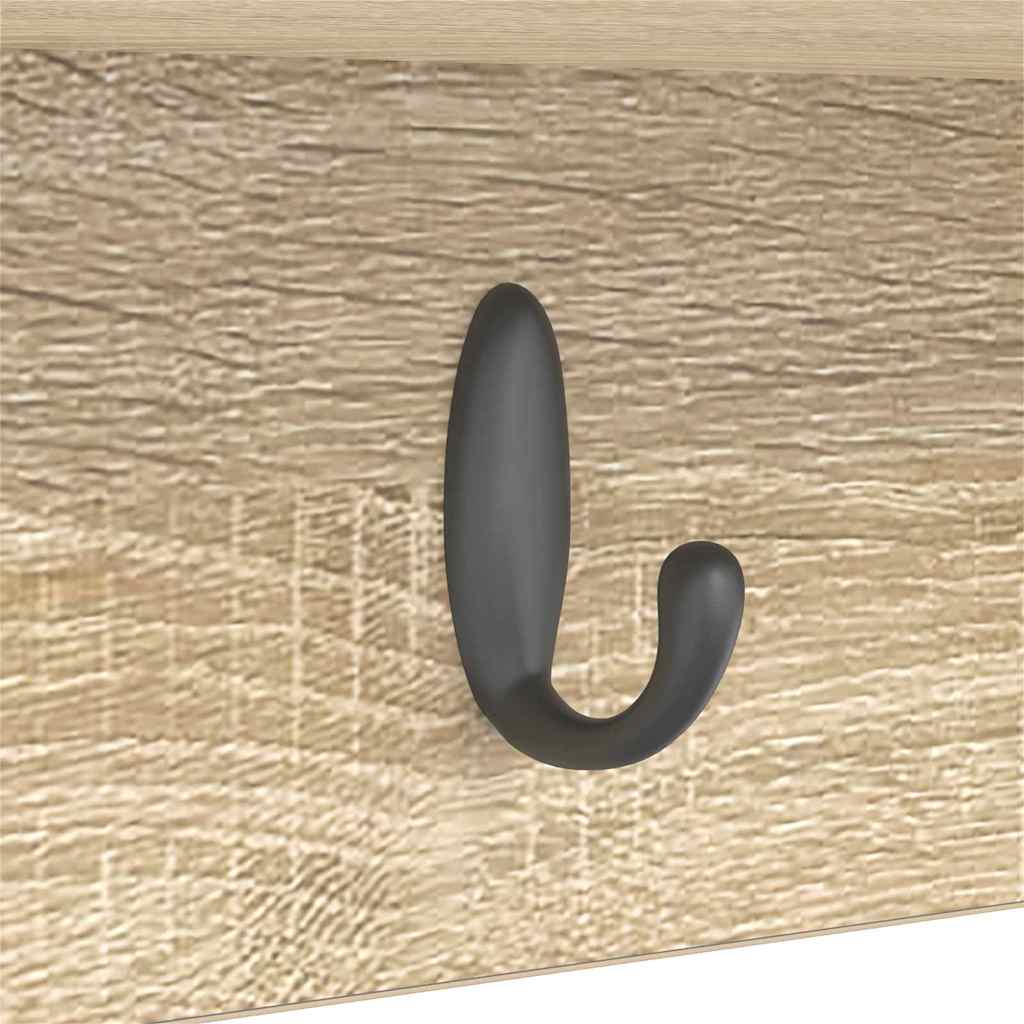 Wall-Mounted Coat Rack with Shelf Sonoma Oak 100 x 16 x 26 cm