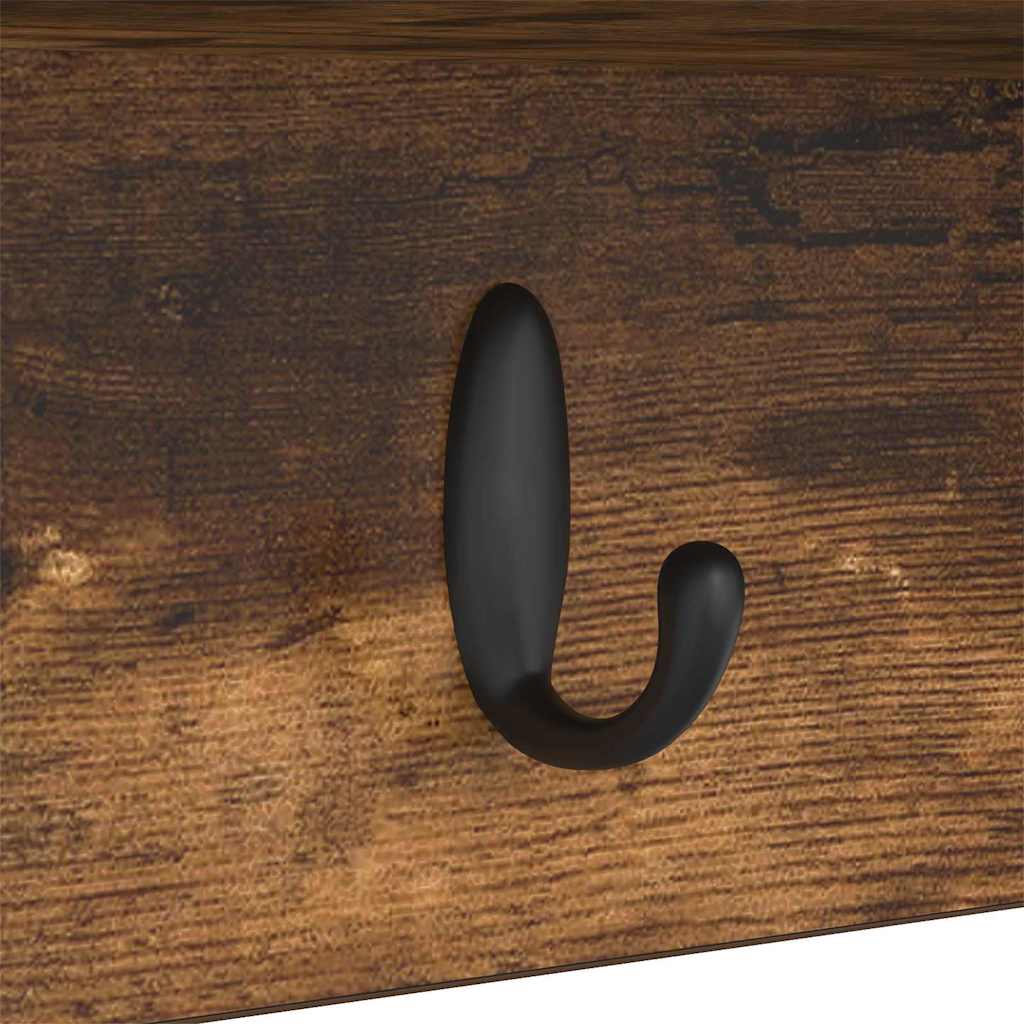 Wall-Mounted Coat Rack with Shelf Smoked Oak 100 x 16 x 26 cm