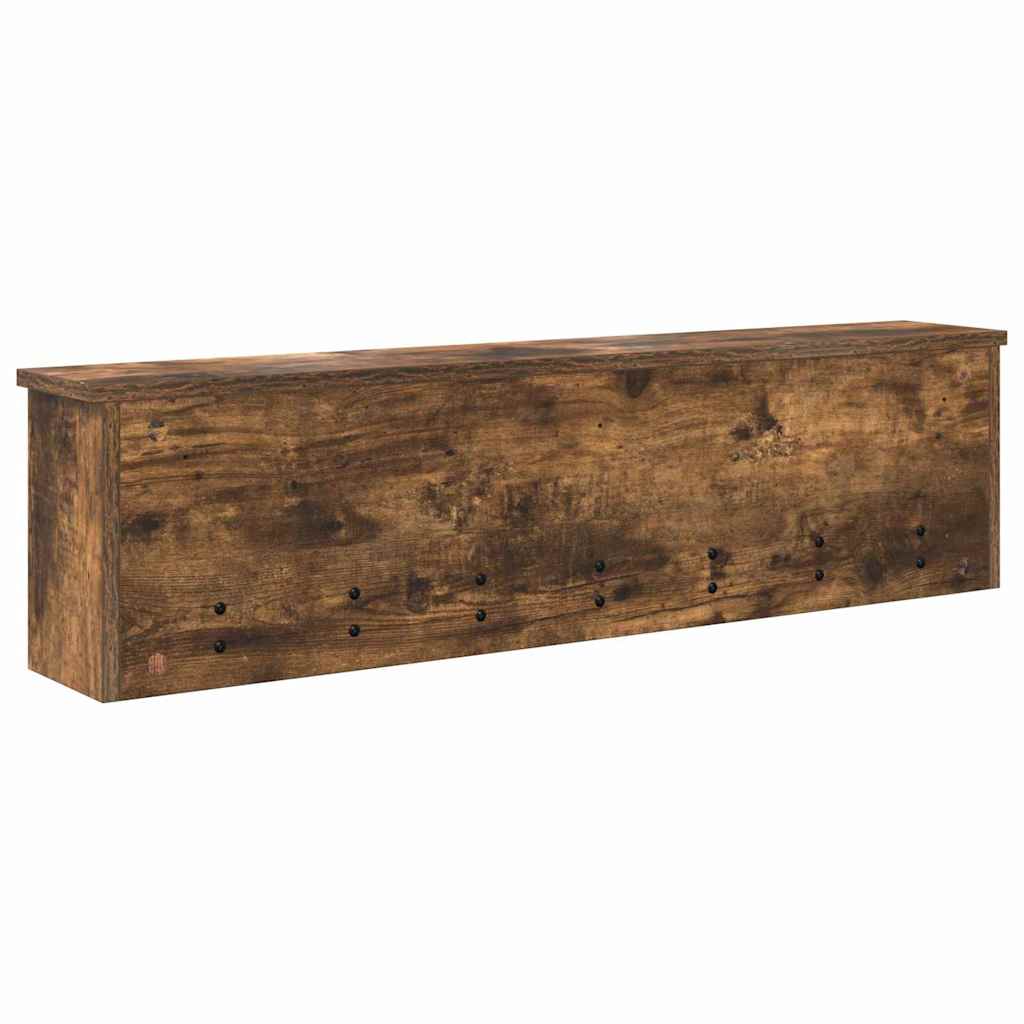 Wall-Mounted Coat Rack with Shelf Smoked Oak 100 x 16 x 26 cm