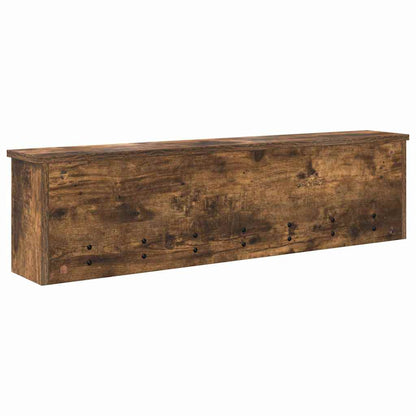 Wall-Mounted Coat Rack with Shelf Smoked Oak 100 x 16 x 26 cm