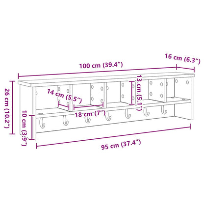 Wall-Mounted Coat Rack Wall-Mounted Artisan Oak Engineered wood