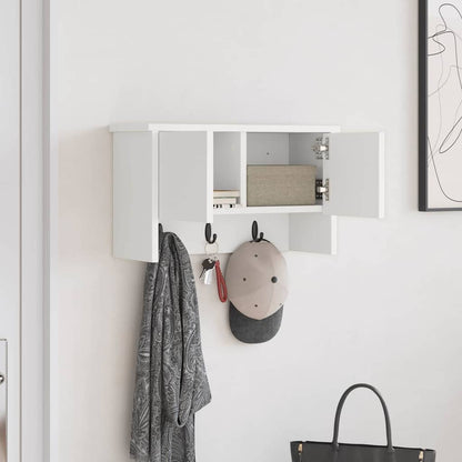 Wall-Mounted Coat Rack White 50 x 20 x 30 cm Engineered wood