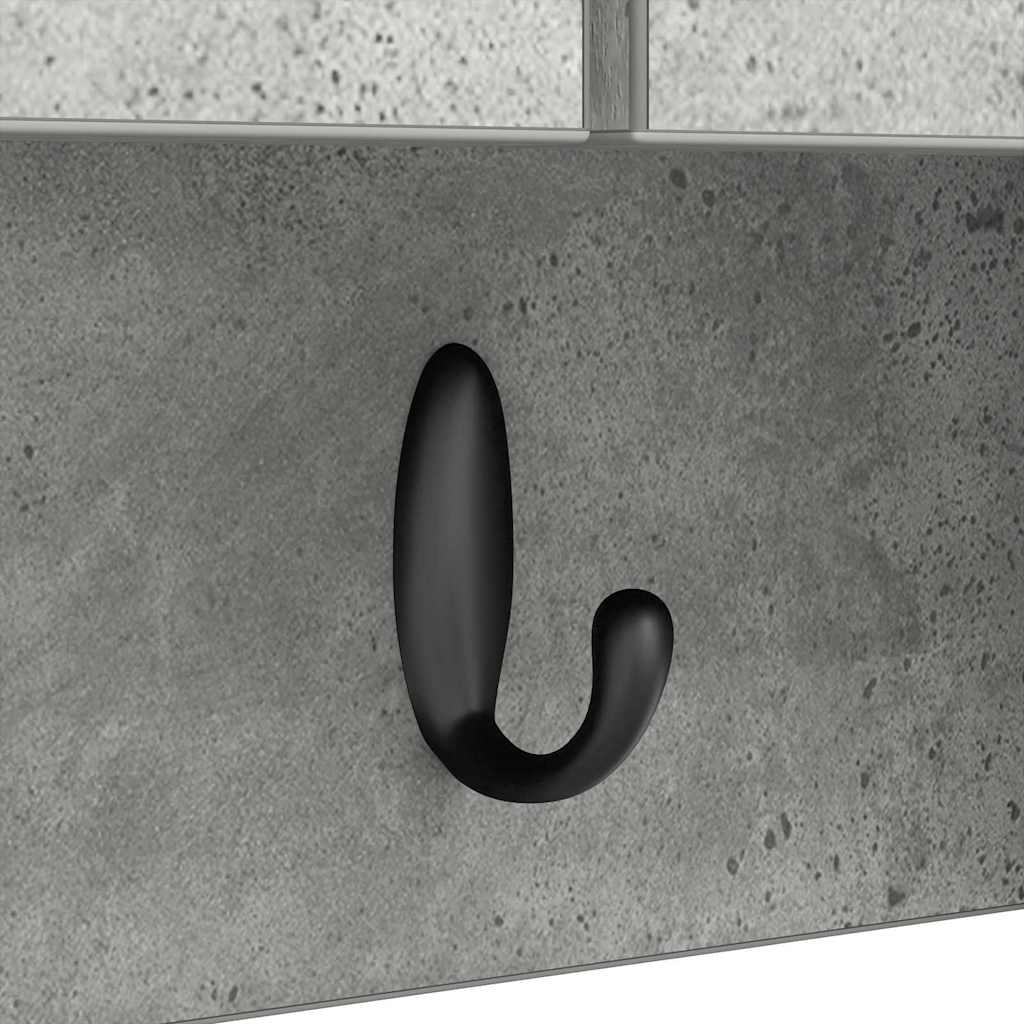 Wall-Mounted Coat Rack with Shelf Concrete Grey 80 x 20 x 30 cm