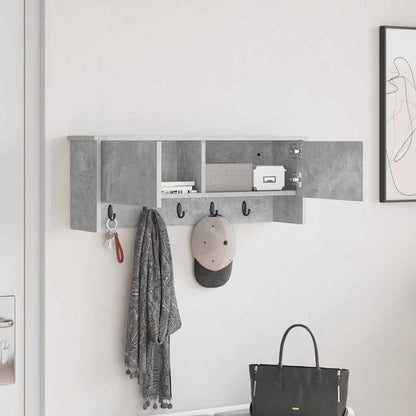 Wall-Mounted Coat Rack with Shelf Concrete Grey 80 x 20 x 30 cm