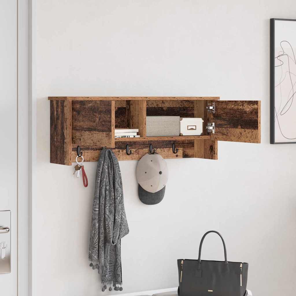 Wall-Mounted Coat Rack Old Wood 80 x 20 x 30 cm Engineered wood