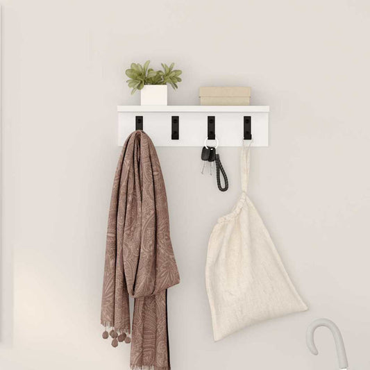 Wall-Mounted Coat Rack Wall-Mounted White 40 x 10.5 x 10.5 cm