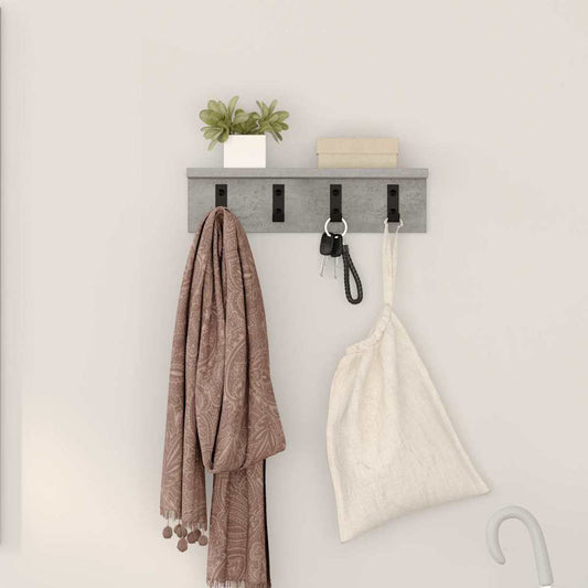Wall-Mounted Coat Rack Wall-Mounted Concrete Grey