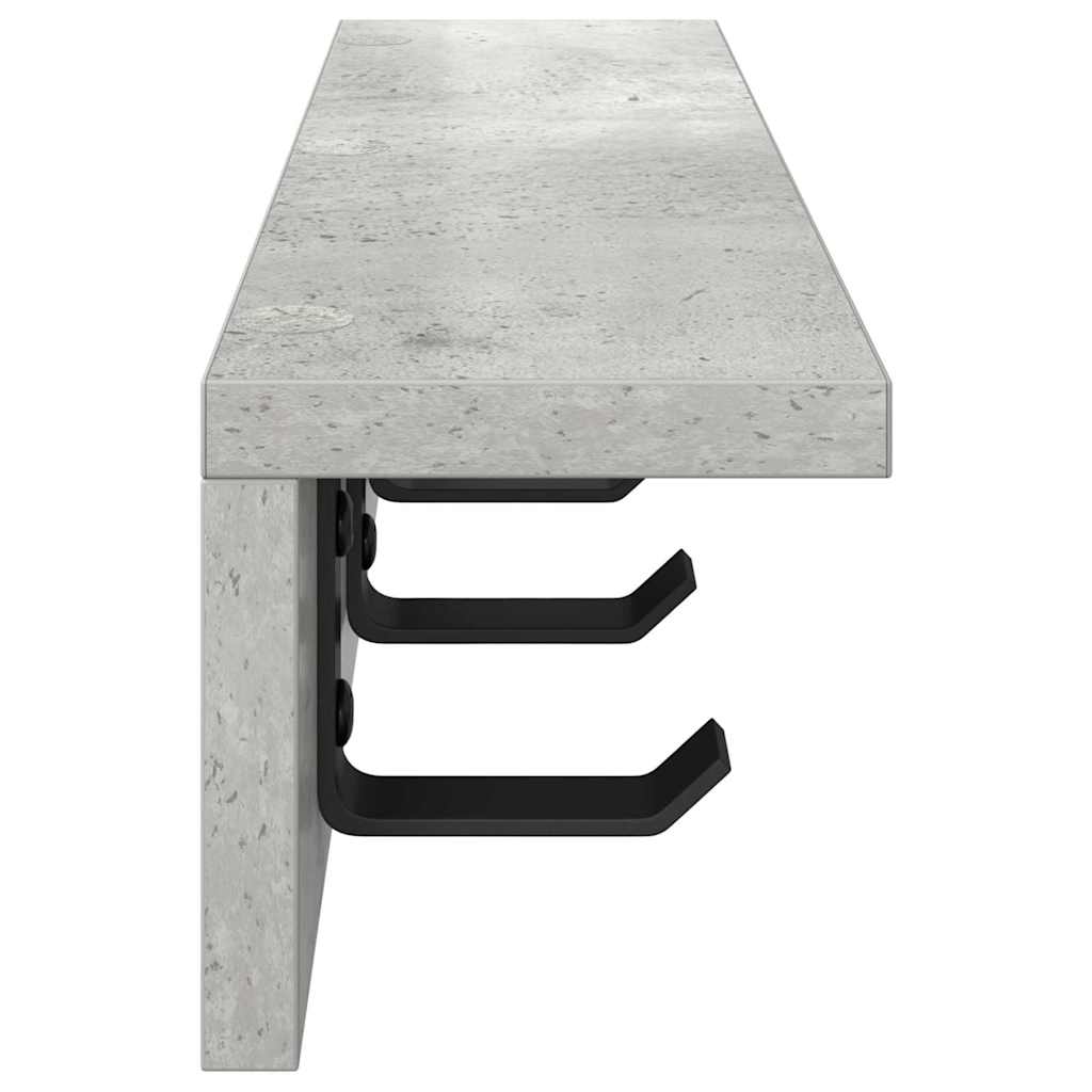 Wall-Mounted Coat Rack Concrete Grey 40 x 10.5 x 10.5 cm
