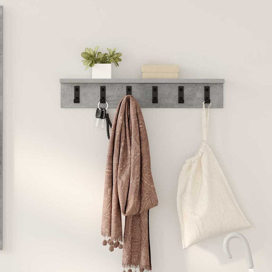 Wall-Mounted Coat Rack Wall-Mounted Concrete Grey