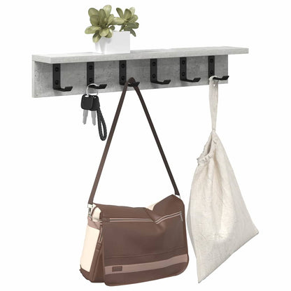Wall-Mounted Coat Rack Concrete Grey 60 x 10.5 x 10.5 cm
