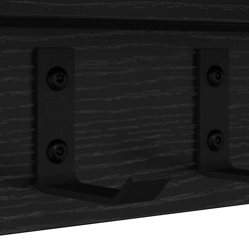 Wall-Mounted Coat Rack Black Oak 80 x 10.5 x 10.5 cm