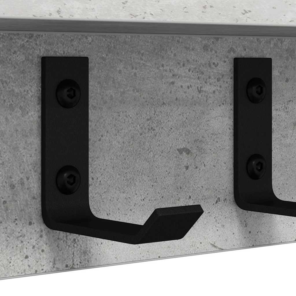 Wall-Mounted Coat Rack Concrete Grey 80 x 10.5 x 10.5 cm