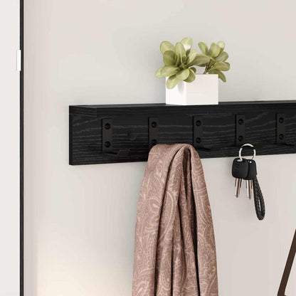 Wall-Mounted Coat Rack Black Oak 100 x 10.5 x 10.5 cm