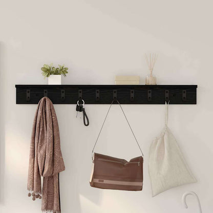 Wall-Mounted Coat Rack Black Oak 100 x 10.5 x 10.5 cm