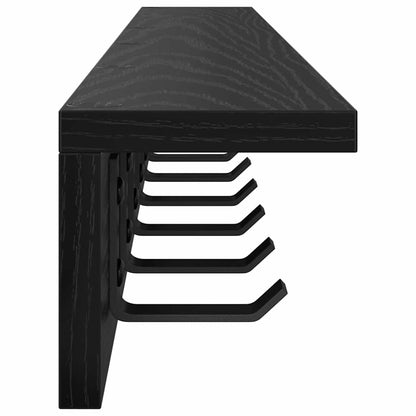 Wall-Mounted Coat Rack Black Oak 100 x 10.5 x 10.5 cm