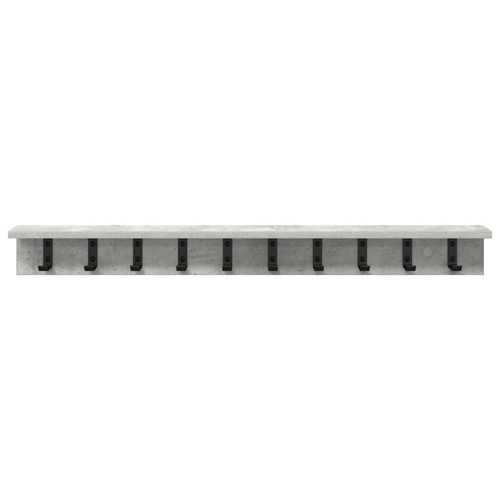 Wall-Mounted Coat Rack Concrete Grey 100 x 10.5 x 10.5 cm