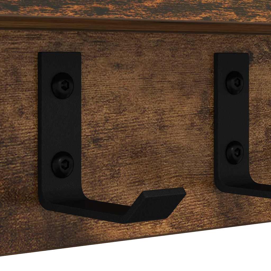 Wall-Mounted Coat Rack Smoked Oak 100 x 10.5 x 10.5 cm