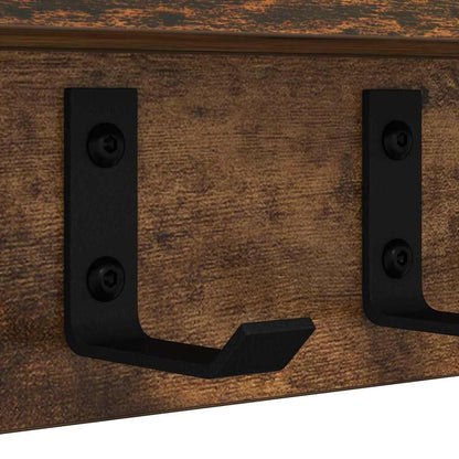 Wall-Mounted Coat Rack Smoked Oak 100 x 10.5 x 10.5 cm
