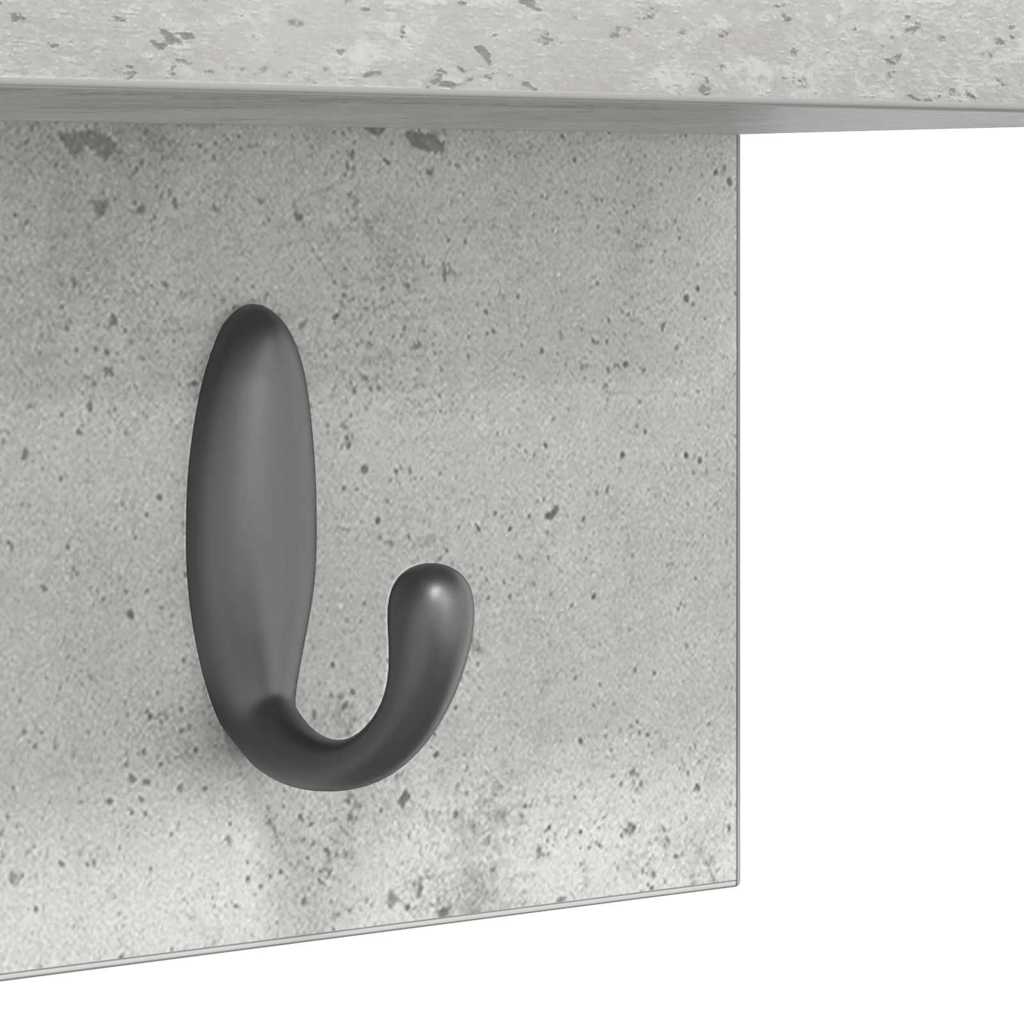 Wall-Mounted Coat Rack Concrete Grey 60 x 10.5 x 18 cm